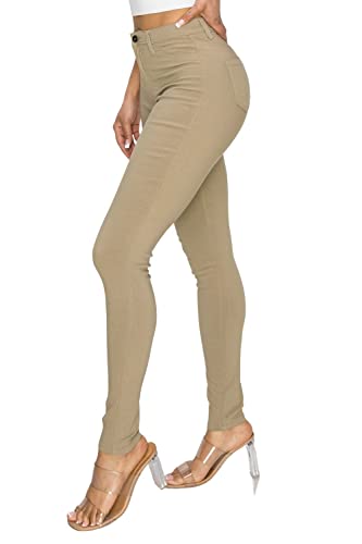 FASHION-LAND High Waisted-Rise Colored Jeans Ripped Destroyed Distressed Stretchy3