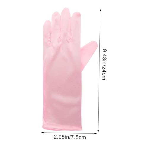 FRCOLOR 3Pairs Decorative Dress Gloves Stylish Pink Gloves for Parties Princess Costumes and Special Occasions2