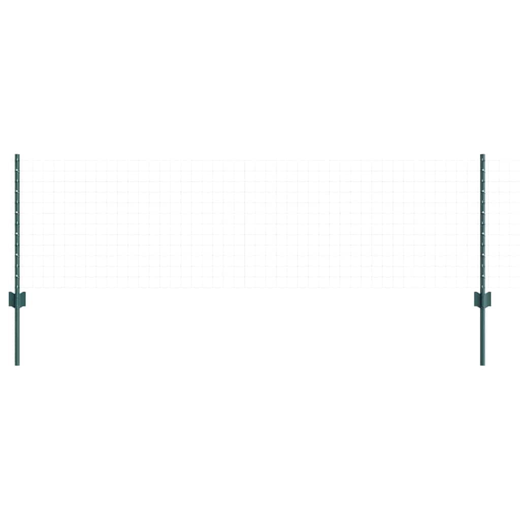 Postes de valla de hormigón de acero con recubrimiento en polvo verde, 100 cm de altura, juego de 22 para sistemas de vallas, para montaje como estaca y soporte, resistente a la intemperie