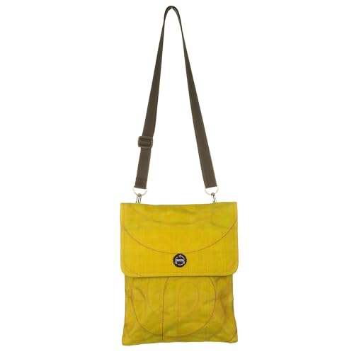 Bandoulière SMATERIA filet de pêche jaune avec fermeture aimantée sécurisée et pratique