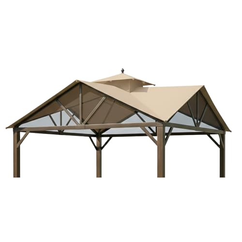Garden Winds Reinforced RipLock 350 Replacement Canopy Top Cover Compatible with Style Selection Pitched Roof 10' x 10' Gazebo Models TPGAZ2307, TPGAZ2307A, TPGAZ2307B, TPGAZ2307D - Beige