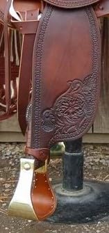 Miniatura 4 de Manaal Enterprises Sillín de cuero de alta calidad para caballo, Wade Tree, cuero del oeste, para rancho y trabajo de cuerda (tabaco Wade, 15