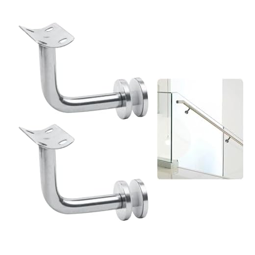 Acero Inoxidable Vidrio Soporte Pasamanos -Soportes Baranda Barandilla Pasamano, Barandillas Accesorios Escaleras, para Protección de Seguridad en Escaleras, Pasillos, Baños etc (Plata)