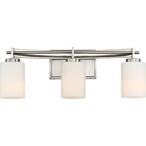 Quoizel TY8603BN Taylor Bath Vanity Wall Lighting, Lights 3-Light, 300 Watts, Brushed Nickel (8"H x 21"W) Quoizel TY8603BN Taylor Bath Vanity Wall Lighting, Lights 3-Light, 300 Watts, Brushed Nickel (8"H x 21"W)