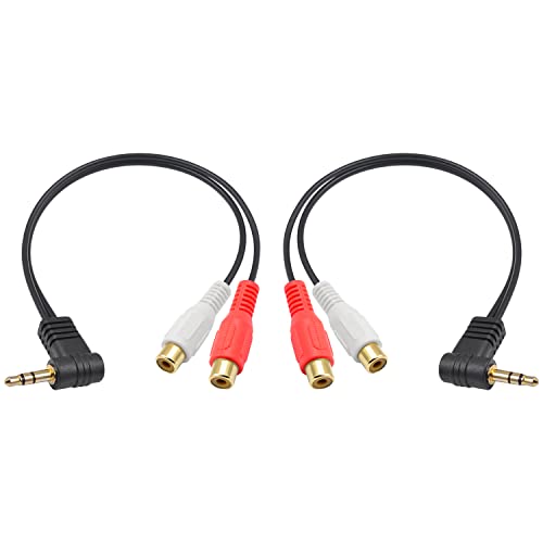 Poyiccot 3.5mm to RCA Cable, 3.5mm to 2RCA Female Audio Cable, RCA to Aux Cable Hi-Fi Sound RCA Stereo Audio Cord Gold Plated RCA Y Splitter Cable for MP3 Tablet Computer Speaker 25cm/0.8ft