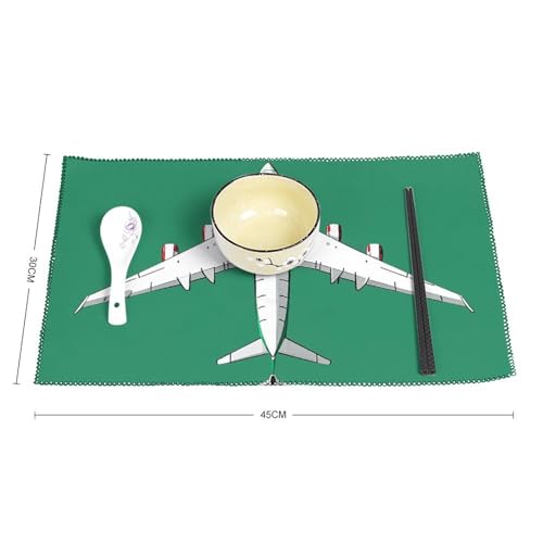 Set de table avion vert résistant à la chaleur infroissable x6 - 3