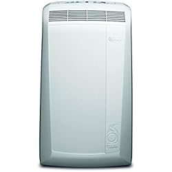 Ventilador Deshumidificador Delonghi De'Longhi Pac N90 Eco Silent Aire Acondicionado Portátil, Capacidad de Refrigeración 9800 BTU, Ventilador y Deshumidificador, Control Remoto, Fácil Transporte, Blanco