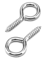 QWORK 60 Stück Ösenschraube Schraubhaken, Ringschrauben, 40 * 19 mm, für Holzhandwerk Handwerk Vorhang Seil hängen