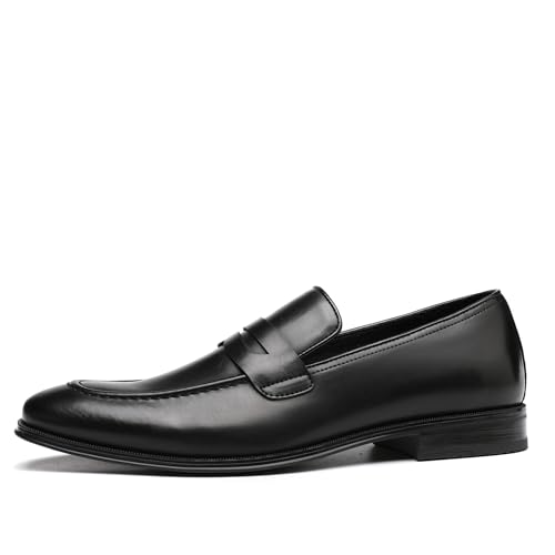 DECARSDZ Mens Slip-On Penny Loafer Casual Dress Shoes Black Wedding Formal Work Pointed Toe Men Tuxedo Shoes3