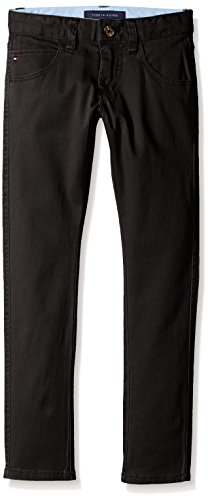 Tommy Hilfiger Boys 5 Trent Pant, Button Fly with Zip Closure, Side & Back Pockets, Solid Color, Tommy Black, 4