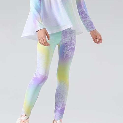 Girls Tie Dye Leggings Elastic Hight Waisted Stretch Soft Running Tight Pants for 4-13 Years4