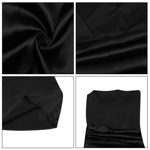 Image of ANKOMINA Women's Strapless Boned Corset Satin Dress Sexy Backless Pleated Stitching Dresses for Wedding Cocktail