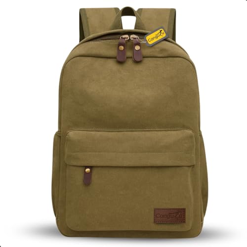 Mochila Masulina Feminina de Lona Viagens Acampamento com Espaço Interno Super Confortavel (Khaki)