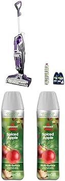 Bundle of BISSELL Crosswave Pet Pro All in One Wet Dry Vacuum Cleaner and Mop for Hard Floors and Area Rugs, Purple, 2306A + BISSELL Limited Edition Spiced Apple Multi-Surface Formula 2-Pack