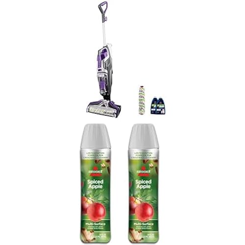 Bundle of BISSELL Crosswave Pet Pro All in One Wet Dry Vacuum Cleaner and Mop for Hard Floors and Area Rugs, Purple, 2306A + BISSELL® Limited Edition Spiced Apple Multi-Surface Formula 2-Pack