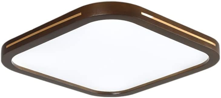 Plafonnier LED cuisine bois massif plafonnier carré 45W chambre 50cm