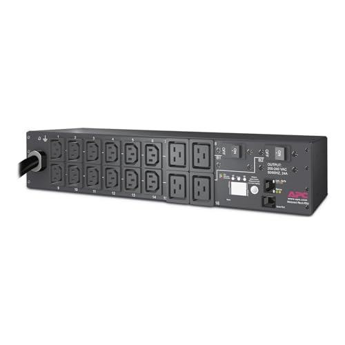 APC Rack Mount PDU, Metered 208V/30A, (16) Outlets, 2U Horizontal Rackmount (AP7811B)
