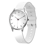 Hittoliy TVG 3ATM Waterproof Nurse Watch - Luminous Dial Analog Timepiece with Silicone Band for Medical Professionals and Students (White)