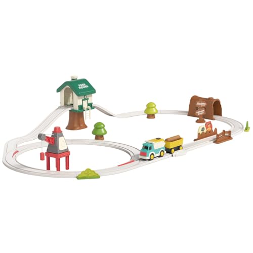 NYHGOXM �X�̍�ƌ��� �d�ԁE���[���Z�b�g �͂��炭�� �������� 3�� �j�̎q �a�����v���[���g �m��ߋ� ���[�����R�g�ݗ��� DIY 360°���̌��� ���͏㚱 �ɑ����� �N���X�}�X ���蕨 (����X�ыO���y�d�ԁ{1���z)