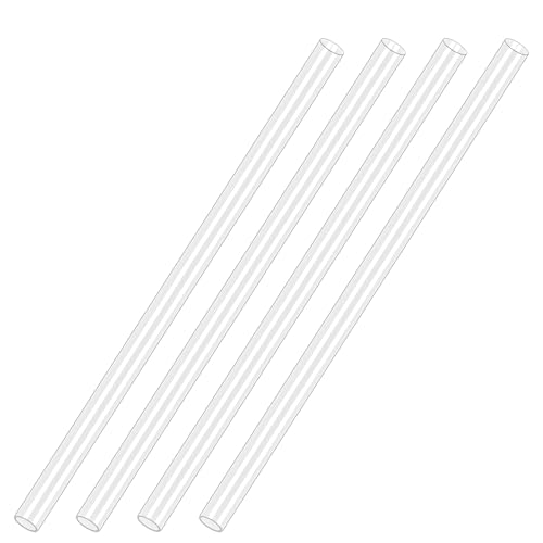 4 Pack Clear Rigid Plastic Tubing 12 Inch