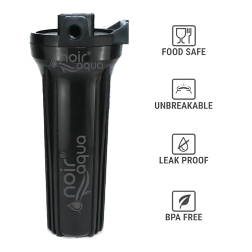 Image of Noir Aqua Pre Filter Assembly Kit with 2 Spun Filters Candles, Spanner, Pipe, Elbow & Telfon | External Pre Filter Housing Kit Compatible With All Branded /Non Branded Water Purifiers Filters, Black