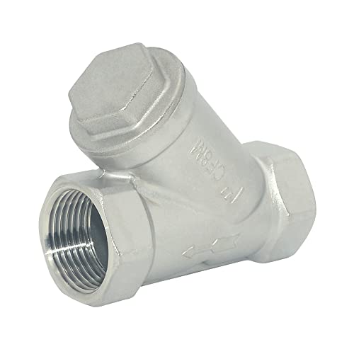 Image of 1 inch WYE Strainer Mesh Filter Valve,800WOG Y-Spring NPT Female Check Valve,Stainless Steel SS316 CF8M