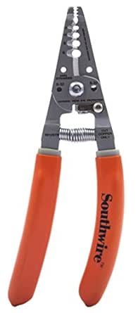 Southwire Tools &amp; Equipment S612STR 4-10 AWG SOL &amp; 6-12 AWG STR Ergonomic Handles Wire Stripper/Cutter