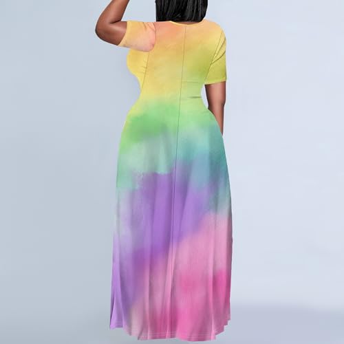 Image of Plus Size Maxi Dresses for Curvy Women T-Shirt Summer Sun Dresses Loose Fit