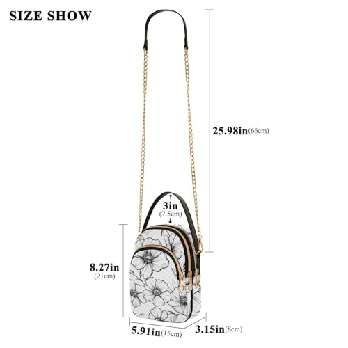 Floral Chain Crossbody Bags for Women Flowers Quilted Shoulder Handbags Travel Cross Body Cell Phone Purses Bags3