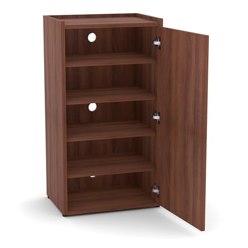 Image of FURNIFLIX Footsy Engineered Wood Vertical Shoe Rack - Walnut Finish