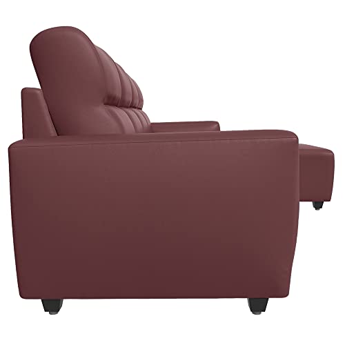 Image of Wakefit Sofa Set | 3 Year Warranty | Sofa 3 Seater, 3 Seater Sofa for Living Room, Wooden Sofa Set, 3 Seater + Right Aligned, Sofa for Living Room - Belize(Romance : Sangria)