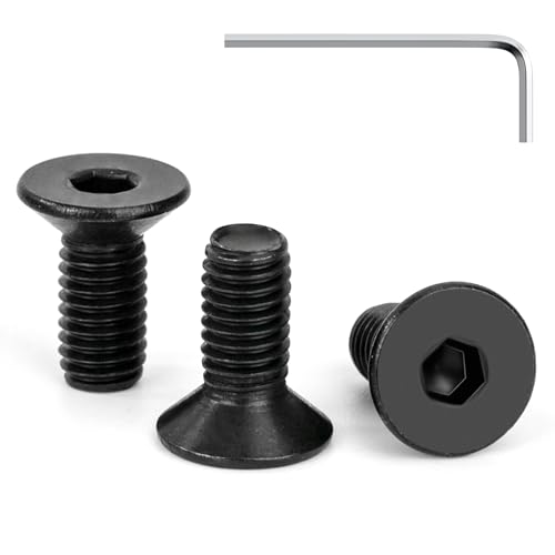 Tunejoy 30 Stück M5 x 12 mm Senkkopfschrauben Schwarz Senkschrauben Edelstahl A2 V2A Senkkopf Innensechskant DIN 7991 Vollgewinde mit Inbusschlüssel