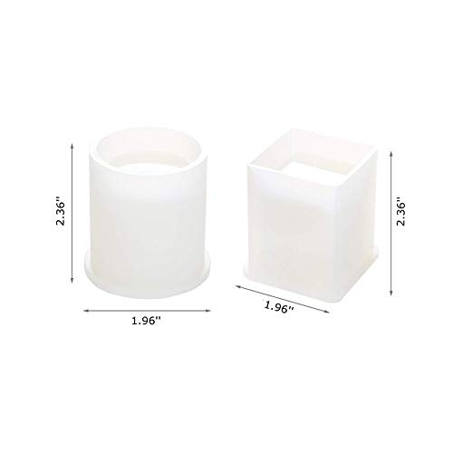 2 Pack Diy Pot Silicone Mold, Small Cube And Cylinder Resin Molds, Diy Flower Pot Mold, Pen Holder Mold, Planter Pot Mold #TOP5