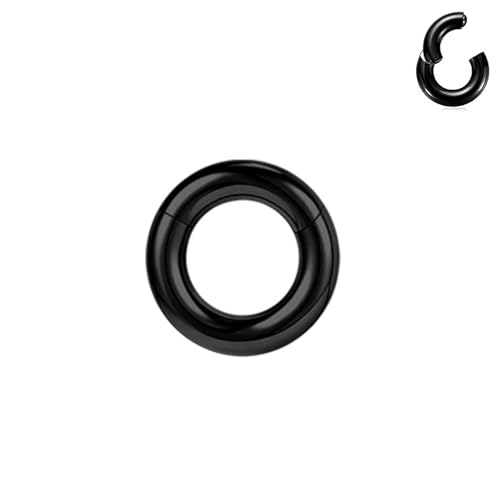 Black Hinged Segment Clicker PA Rings 2G 4G 6G 8G 10G 12G Large BCR Rings