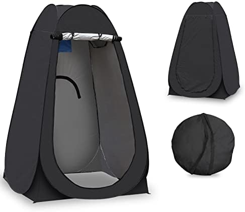 CLIPOP Pop Up Privacy Tent, Instant Portable Camping Shower Toilet Bathroom Shelter Tent Spacious Changing Dressing Room 6.2 FT Tall with Carry Bag for Outdoor Hiking Beach Fishing Picnic, Black