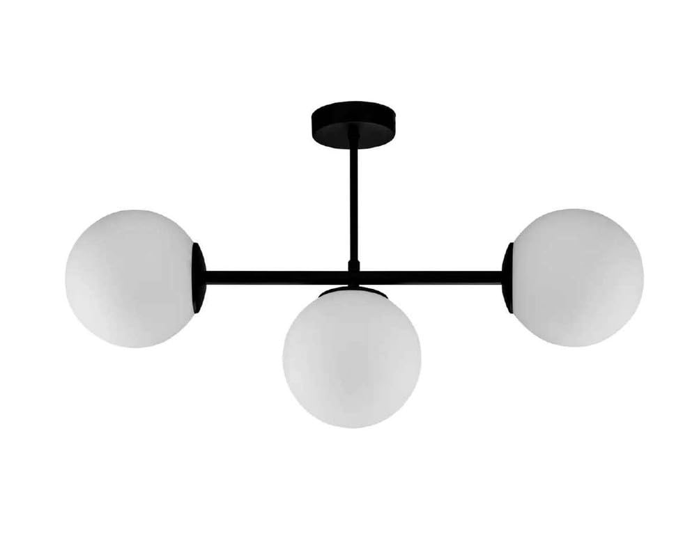 Chandni Décor Ceiling Light with Glass Globes, Three-Bulb pendate lamp-image-10