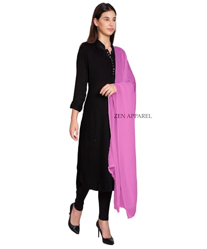 Image of Zen Women's Solid Premium Cotton Dupatta 2.25 Meters 100% Pure Cotton