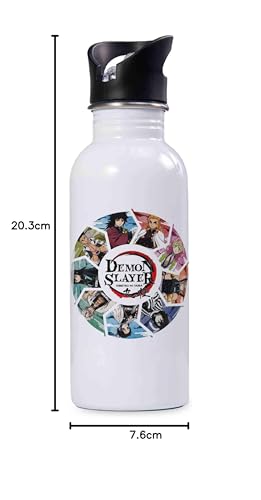 Image of Demon Slayer Printed Sipper Water Bottle Aluminium Sublimation Bottle with Leak-Proof Cap Lightweight & Durable Stylish Bottle for School Gym Travel & Sports Use (DS-5-750 ml)