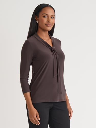 Kasper Women's 3/4 Sleeve Tie-Neck Top3