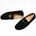 Imagen de Jamron Hombres Elegante Hebilla Mocasines Comodidad Ante Zapatos de Conducir Estiloso Pantuflas Negro SN19020 EU43