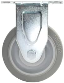 Casoter Single 4" Rigid TPR Caster No Brake,Elastic Thermo Plastic Rubber Wheel,Double Ball Bearing Smooth Mute Sturdy,Fixed Casto,Medium Duty,286Lbs/130kg Load Capacity,Replacement