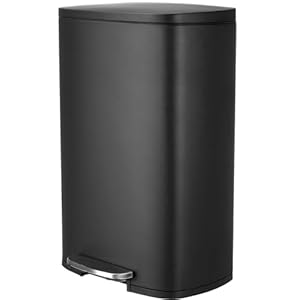LIFERUN 50L Treteimer Küchenabfalleimer Schwarz