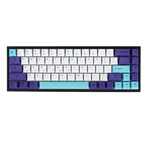 BOYI 68 RGB Hot Swappable Keyboard,XDA Profile PBT Sublimation Keycaps Bluetooth 5.0/2.4G/Wired Type-C Tri-Mode 65% Mechanical Gaming Keyboard (Gateron Yellow Switch, Boyi Violet XDA Keycaps)