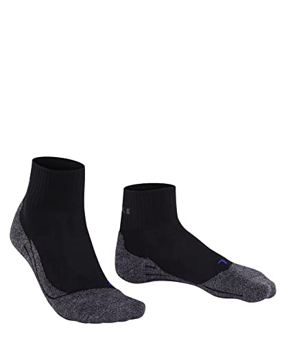 FALKE Men's TK2 Explore Cool Short Hiking Socks, Quarter, Medium Padding, Breathable Quick Dry, Cooling, Lyocell, Black (Black-Mix 3010), 6.5-8.5, 1 Pair4