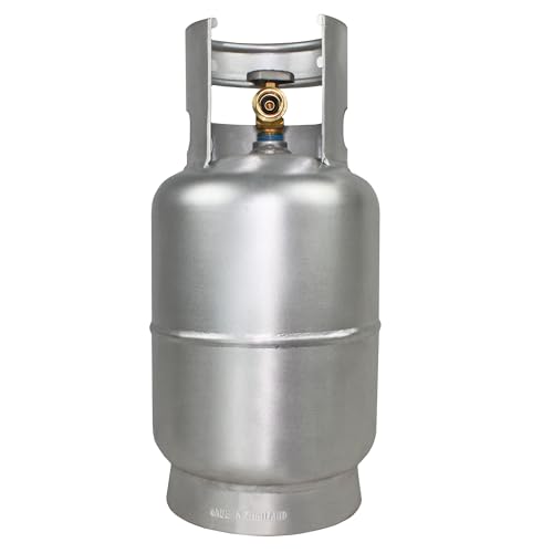 Flame King 10LB Aluminum Propane Tank with OPD Valve Corrosion-Resistant and Rust-Free Lightweight Great for Marine Applications Grills and BBQs Camping Fishing & Outdoor Activities