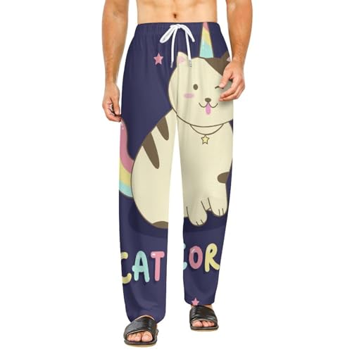 Pantalon vêtements de nuit femme chat licorne bas de pyjama long chaud