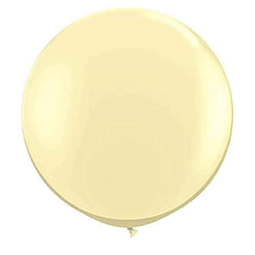 Qualatex Round Latex Giant Balloon (Pack of 2), 3', Ivory Silk