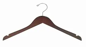 Walnut & Chrome Flat Top Hanger (Petite Size) [ Box of 100 ]