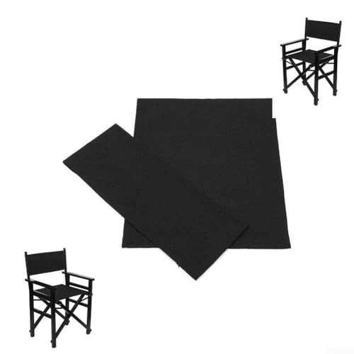 Volakebeing Kit de repuesto lavable para asiento de silla de director, juego de funda de lona para muebles de patio al aire libre, tela de poliéster plegable, fácil de instalar, diseño de rayas azules