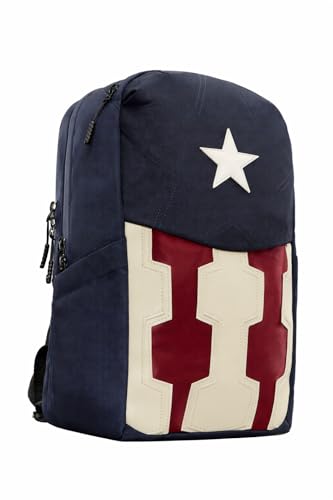 Image of The Souled Store Captain America: The Shield Backpacks | Official Marvel Merchandise | Premium Water-Resistant Laptop Bag with Shield Graphic | Durable Urban Travel Rucksack for Men & Women